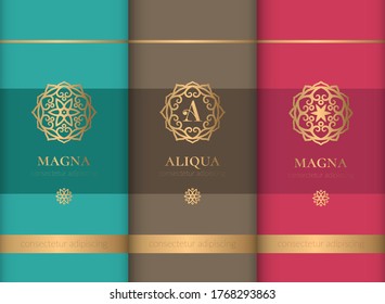 Packaging design for luxury products. Vintage vector ornament template. Elegant, classic elements. Great for food, drink and other package types. Can be used for background and wallpaper.