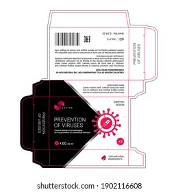 Packaging design for medicines, tablets, dietary supplements for the treatment of viral diseases