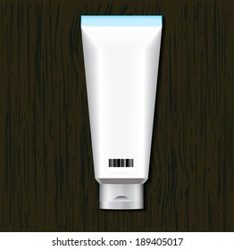 packaging design on wood background , Eps 10