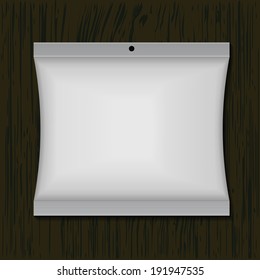 packaging design on wood background , Eps 10