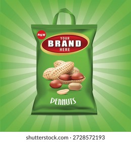 Verpackungsdesign für Erdnüsse.Eine Reihe von Zeichnungen von Erdnusskernen.