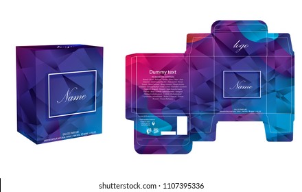 Packaging Design, Perfume Luxury Box Design Template And Mockup Box. Illustration Vector