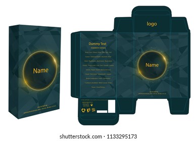 Packaging design, perfume luxury box design template and mockup box. Illustration vector