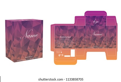 Packaging design, perfume luxury box design template and mockup box. Illustration vector.