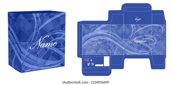 Packaging design, perfume luxury box design template and mockup box. Illustration vector.