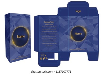 Packaging design, perfume luxury box design template and mockup box. Illustration vector