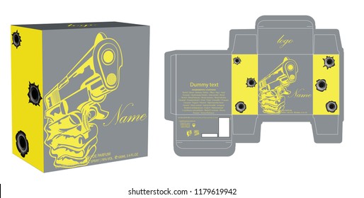 Packaging design, perfume luxury box design template and mockup box. Illustration vector