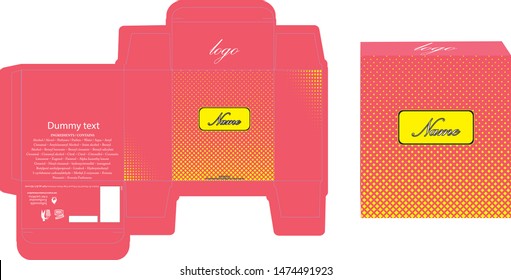Packaging design, perfume luxury box design template and mockup box. Illustration vector.