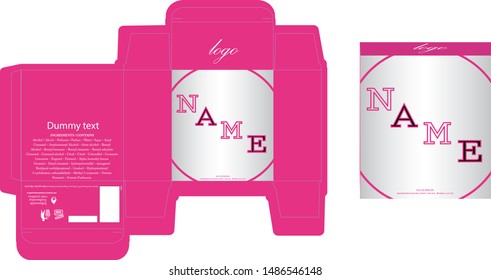 Packaging design, perfume luxury box design template and mockup box. Illustration vector.