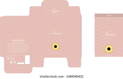 Packaging design, perfume luxury box design template and mockup box. Illustration vector.