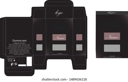 Packaging design, perfume luxury box design template and mockup box. Illustration vector.