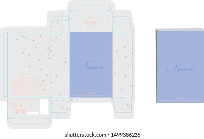 Packaging design, perfume luxury box design template and mockup box. Illustration vector.
