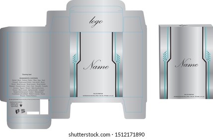 Packaging design, perfume luxury box design template and mockup box. Illustration vector.