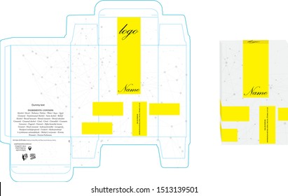 Packaging design, perfume luxury box design template and mockup box. Illustration vector.