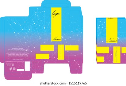 Packaging design, perfume luxury box design template and mockup box. Illustration vector.