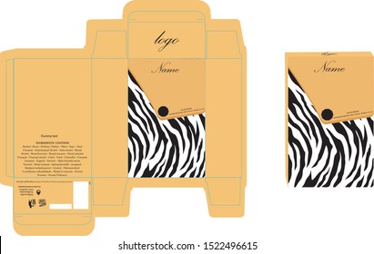 Packaging design, perfume luxury box design template and mockup box. Illustration vector.