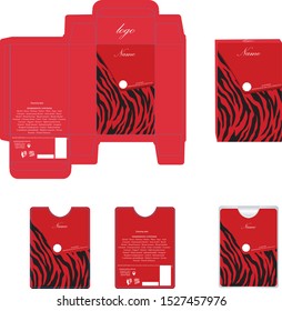 Packaging design, perfume luxury box design template and mockup box. Illustration vector.