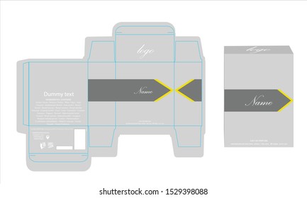Packaging design, perfume luxury box design template and mockup box. Illustration vector.