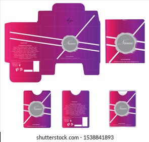 Packaging design, perfume luxury box design template and mockup box. Illustration vector.
