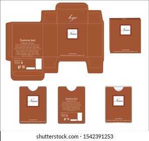 Packaging design, perfume luxury box design template and mockup box. Illustration vector.