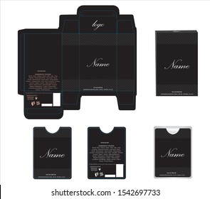 Packaging design, perfume luxury box design template and mockup box. Illustration vector.