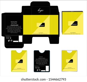 Packaging design, perfume luxury box design template and mockup box. Illustration vector.