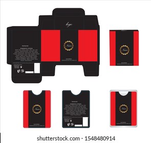 Packaging design, perfume luxury box design template and mock up box. Illustration vector.