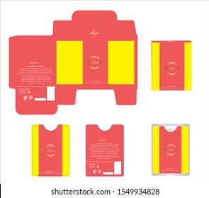 Packaging design, perfume luxury box design template and mock up box. Illustration vector.