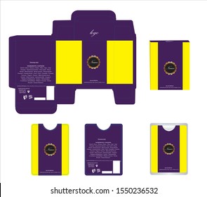 Packaging design, perfume luxury box design template and mock up box. Illustration vector.