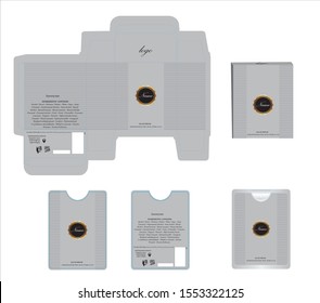 Packaging design, perfume luxury box design template and mock up box. Illustration vector.
