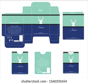 Packaging design, perfume luxury box design template and mock up box. Illustration vector.