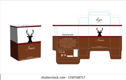 Packaging design, perfume luxury box design template and mockup box. Illustration vector.
