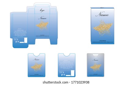 Diseño de empaque, diseño de caja de perfume de lujo y caja de maquillaje. Vector de ilustración.