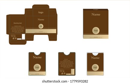 Diseño de empaque, diseño de caja de perfume de lujo y caja de maquillaje. Vector de ilustración.