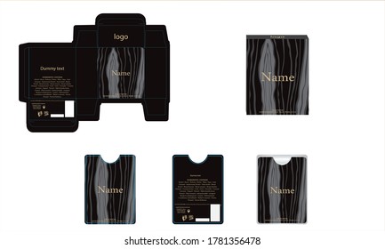 Diseño de empaque, diseño de caja de perfume de lujo y caja de maquillaje. Vector de ilustración.