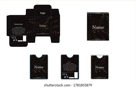 Packaging design, perfume luxury box design template and mockup box. Illustration vector.
