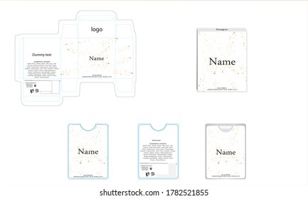 Packaging design, perfume luxury box design template and mockup box. Illustration vector.