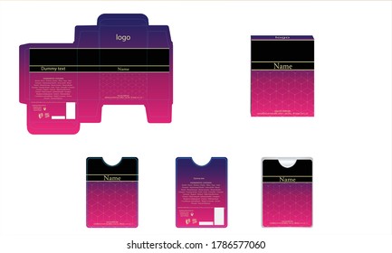 Packaging design, perfume luxury box design template and mock up box. Illustration vector.