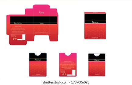 Diseño de empaque, diseño de caja de lujo de perfume y maqueta. Vector de ilustración.