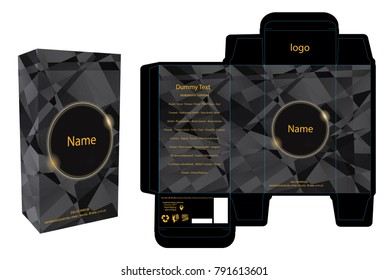 Packaging Design, Perfume Luxury Box Design Template And Mockup Box. Illustration Vector