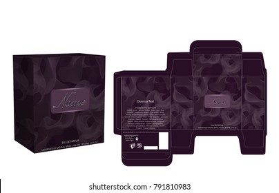 Packaging Design, Perfume Luxury Box Design Template And Mockup Box. Illustration Vector