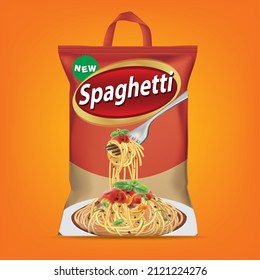 Packaging design for spaghetti.Vector Spaghetti and Packaging .