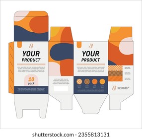 Packaging design template box layout for textile, sport or beauty products. Concept cardbox die line. Branding template with socks logo. Ready to print