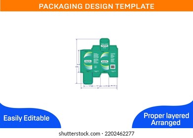 Plantilla de diseño de empaquetado para caja de jarabe 20 ml