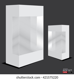 Packaging Design. White box on a dark grey background.
