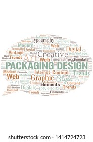 Packaging Design word cloud. Wordcloud made with text only.