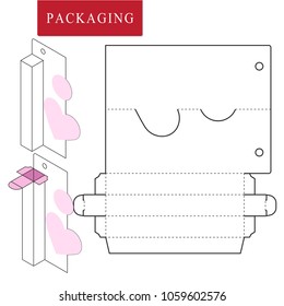 Packaging Design.Vector Illustration of Box.Package Template. Isolated White Retail Mock up.