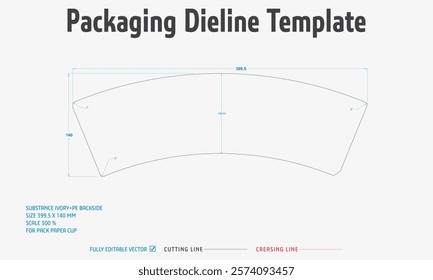 Packaging Dieline Template. 2D Technical Drawing File Eps Scale. Fully editable vector. Prepared for production