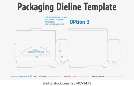 Packaging Dieline Template. 2D Technical Drawing File Eps Scale. Fully editable vector. Prepared for production