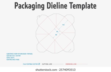 Packaging Dieline Template. 2D Technical Drawing File Eps Scale. Fully editable vector. Prepared for production